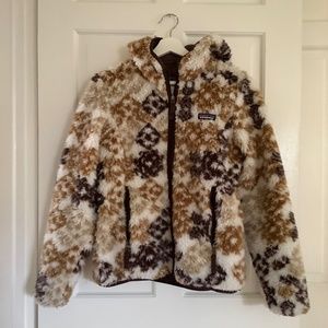 Patagonia Retro-X full zip high pile fleece Aztec print lined jacket S